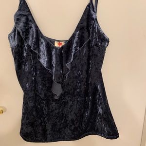 Blue crushed velvet tank 2x